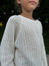 Knitted mesh sweater in White
