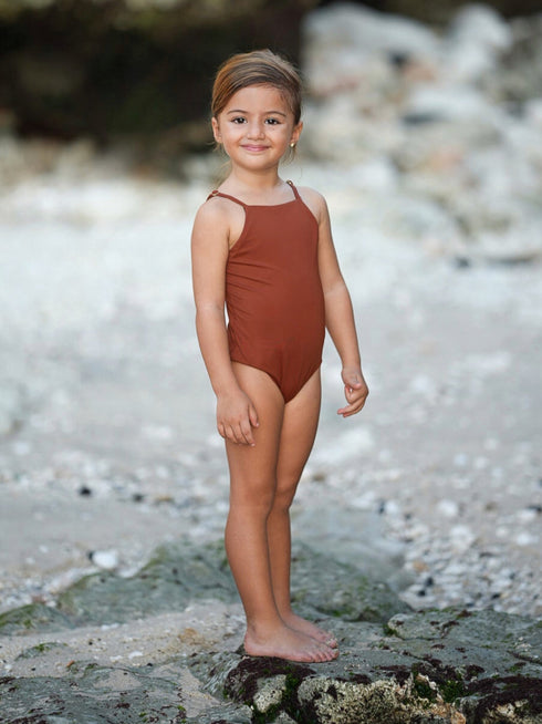 One-piece swimsuit in Terracotta