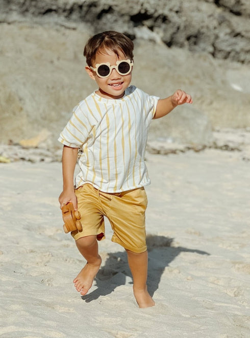 Boys organic shorts in Yellow