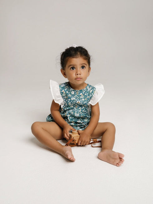 Flower romper in Blue