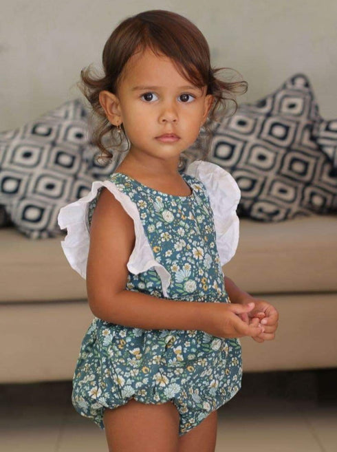 Flower romper in Blue