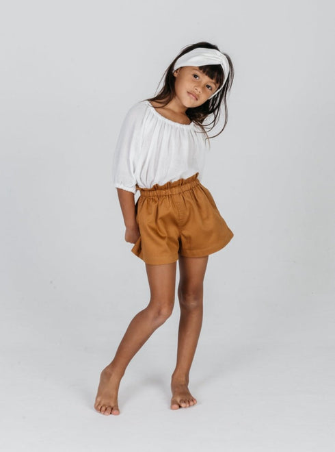 Girls organic shorts in Brown