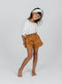 Girls organic shorts in Brown