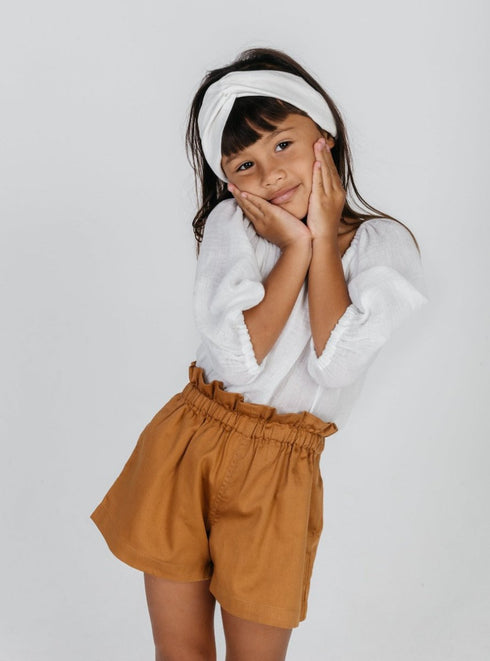 Girls organic shorts in Violet