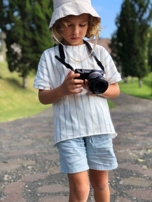 Boys organic shorts in Blue
