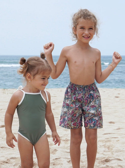 Swim shorts with Doodle print